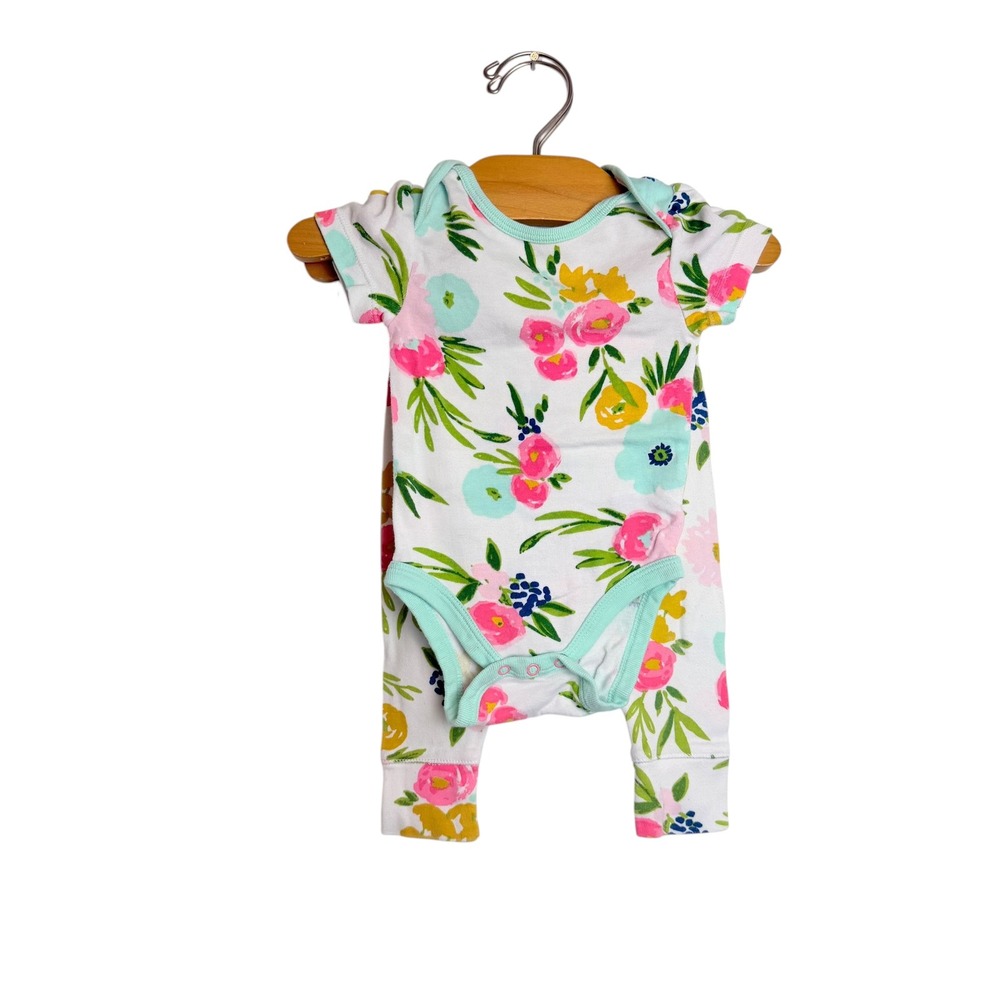 Cloud Island Baby Girl Floral Bodysuit and Leggings Set 3-6M White Pink Teal